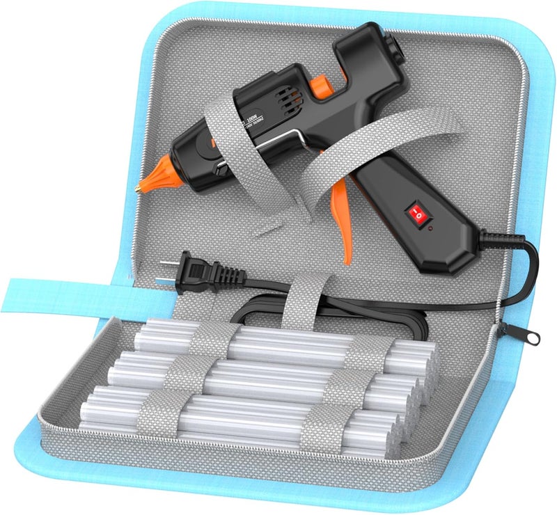 IZIO100W Hot Glue Gun Kit, Fast Heating for DIY Crafts Home Repair, Includes 21 Glue Sticks, Anti-Scald Nozzle, Pouch - Image 1